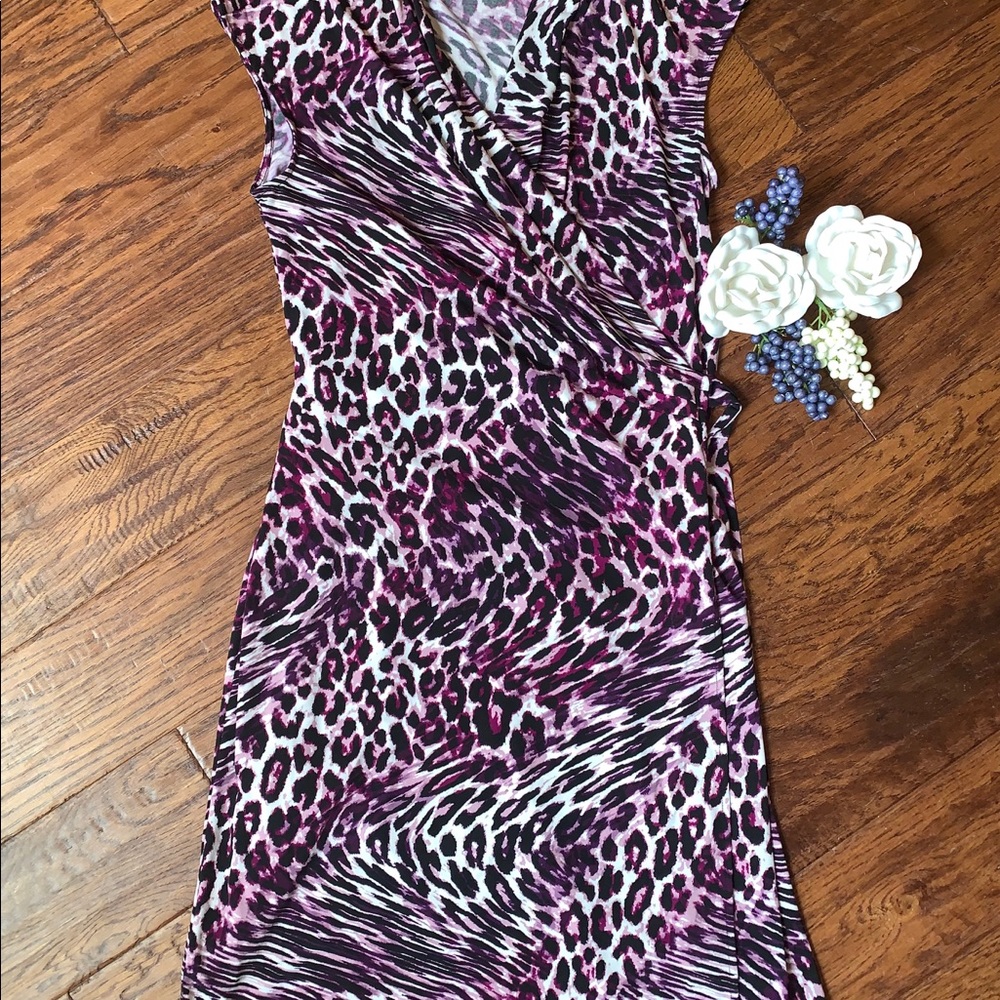 APT 9 animal print wrap dress